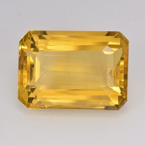 Citrino dourado natural 15,40ct, corte esmeralda, VVS-VS