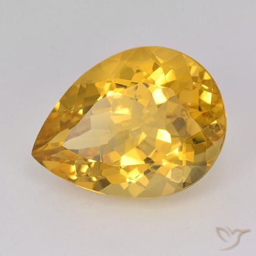 Citrino Dourado Natural 8.34ct, Formato de pêra, VVS-VS