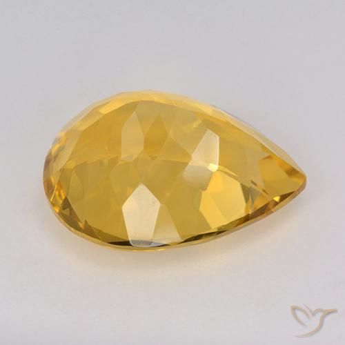 Citrino Dourado Natural 8.34ct, Formato de pêra, VVS-VS