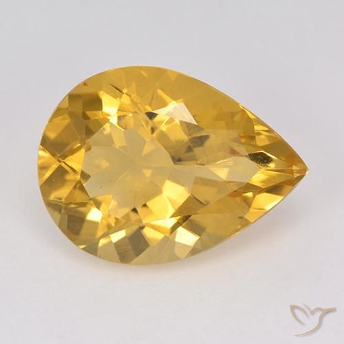 6.77ct Natural Laranja Dourada Citrino, Formato de pêra, VVS-VS