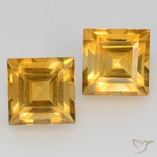 3.68ctw Natural Dourado Escuro Citrino, Quadrado, VVS-VS