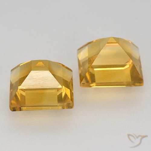 Pedras preciosas de Citrino Dourado Escuro natural de 3.68 ct, Quadrado, VVS-VS