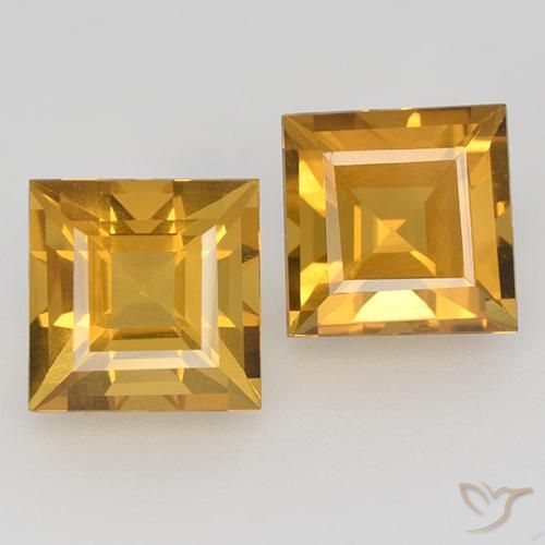 3.44ctw Natural Laranja Dourado Profundo Citrino, Quadrado, VVS-VS