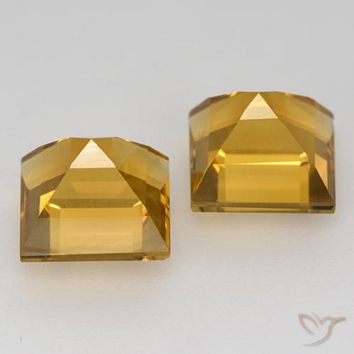 Pedras preciosas de Citrino Laranja Dourado Profundo natural de 3.44 ct, Quadrado, VVS-VS