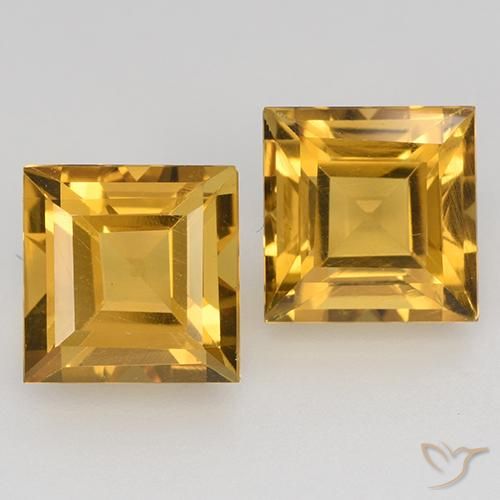 3.32ctw Natural Dourado Escuro Citrino, Quadrado, VVS-VS
