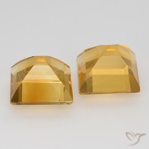 Pedras preciosas de Citrino Laranja-Ouro natural de 2.95 ct, Quadrado, VS