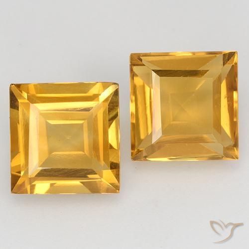 3.26ctw Natural Laranja Dourado Profundo Citrino, Quadrado, VVS-VS
