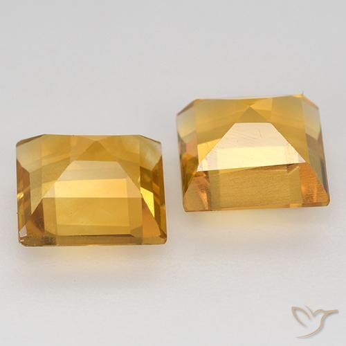 Pedras preciosas de Citrino Laranja Dourado Profundo natural de 3.26 ct, Quadrado, VVS-VS