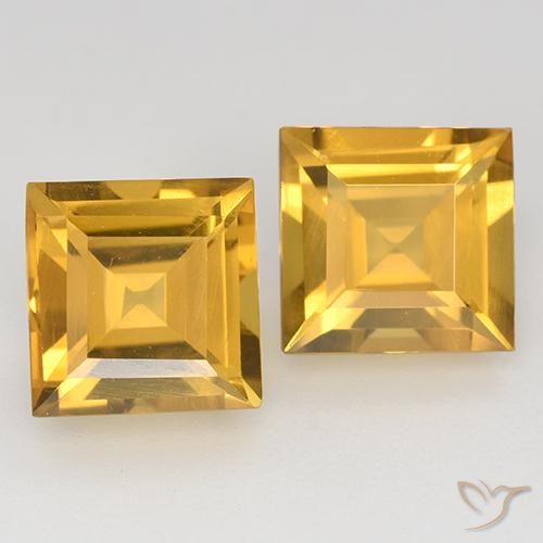 3.07ctw Natural Laranja Dourado Profundo Citrino, Quadrado, VVS-VS