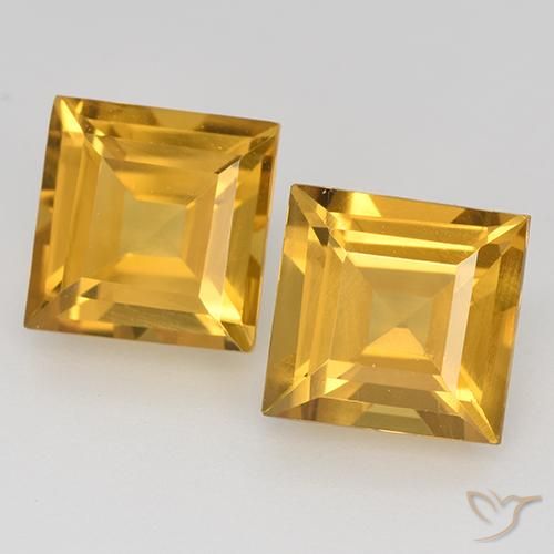Pedras preciosas de Citrino Laranja Dourado Profundo natural de 3.07 ct, Quadrado, VVS-VS