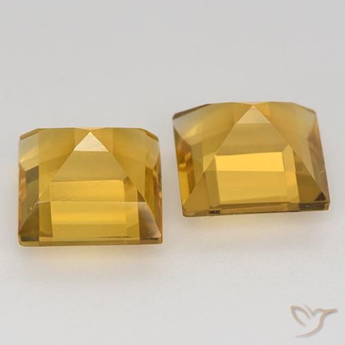 Pedras preciosas de Citrino Laranja Dourado Profundo natural de 3.07 ct, Quadrado, VVS-VS