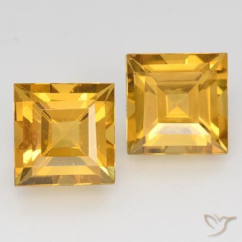 3.33ctw Natural Dourado Escuro Citrino, Quadrado, VVS-VS