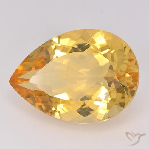 Citrino Dourado Natural 10.43ct, Formato de pêra, VVS-VS