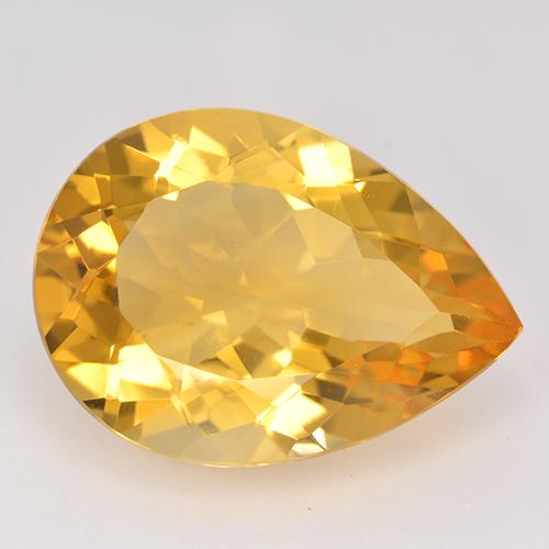 Citrino dourado natural 10,04ct, formato de pêra, VVS
