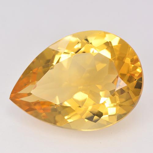 Citrino dourado natural 10,04ct, formato de pêra, VVS