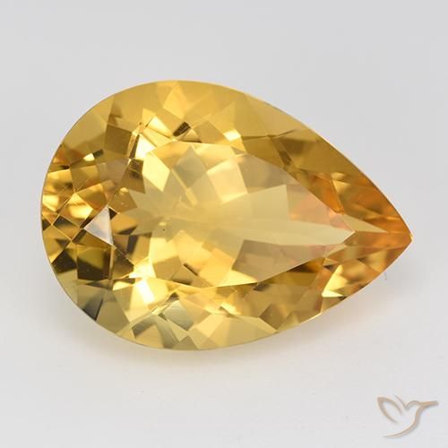Citrino ouro médio Natural 9.66ct, Formato de pêra, VVS-VS
