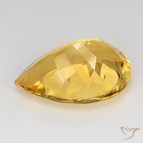 Citrino ouro médio Natural 9.66ct, Formato de pêra, VVS-VS