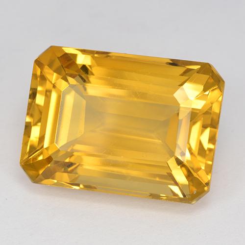 Citrino Dourado Escuro Natural 16.85ct, Corte Esmeralda, VVS-VS