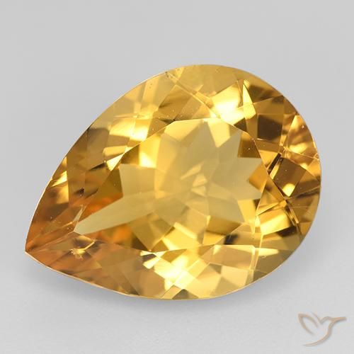 7.93ct Natural Laranja-Ouro Citrino, Formato de pêra, VVS-VS
