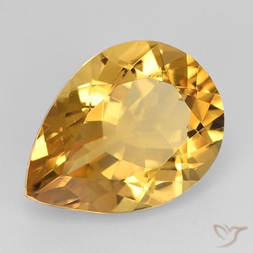 Citrino Laranja-Ouro Natural 7.93ct, Formato de pêra, VVS-VS