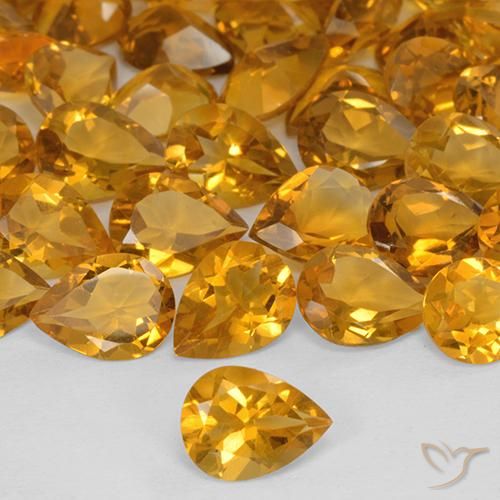 0.93ct Natural Laranja Médio Citrino, Formato de pêra, VVS-VS