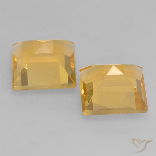 Pedras preciosas de Citrino ouro médio natural de 3.12 ct, Quadrado, VS