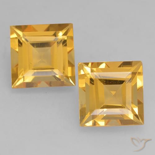 3.22ctw Natural ouro brilhante Citrino, Quadrado, VS