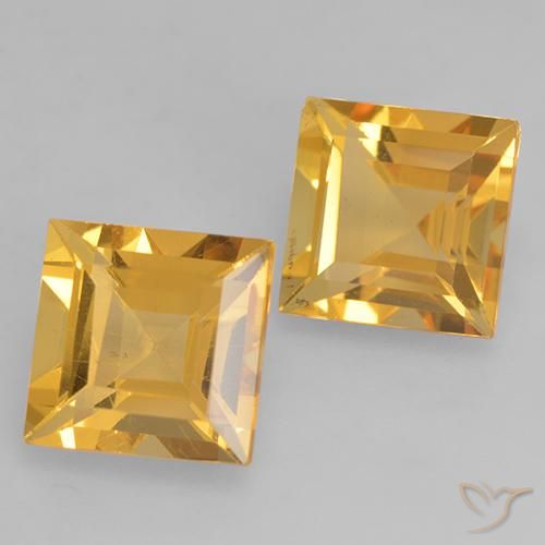 Pedras preciosas de Citrino ouro brilhante natural de 3.22 ct, Quadrado, VS