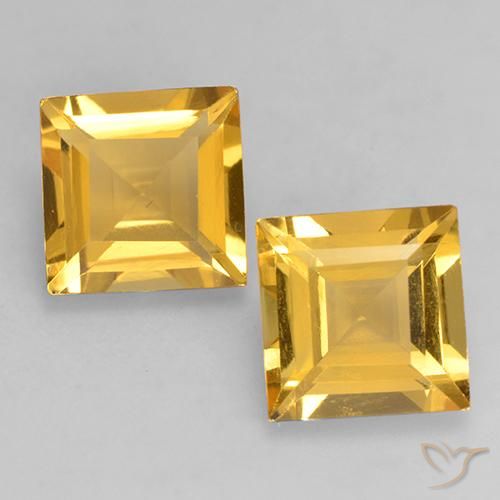 2.98ctw Natural ouro brilhante Citrino, Quadrado, VS
