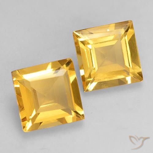 Pedras preciosas de Citrino ouro brilhante natural de 2.98 ct, Quadrado, VS