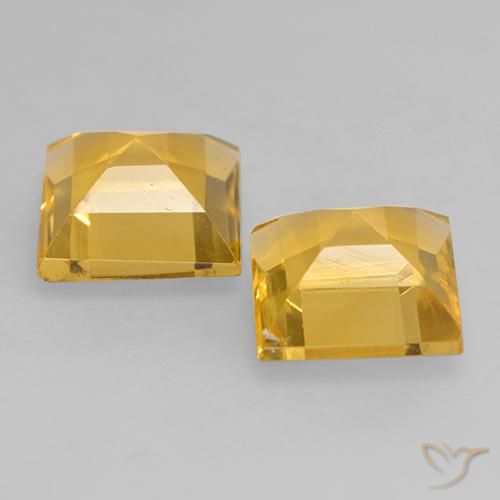 Pedras preciosas de Citrino ouro brilhante natural de 2.98 ct, Quadrado, VS