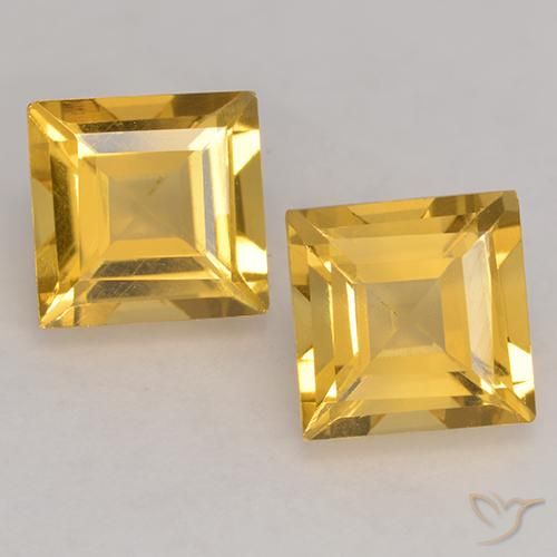 3.27ctw Natural ouro brilhante Citrino, Quadrado, VS
