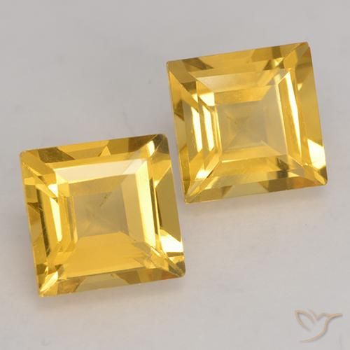Pedras preciosas de Citrino ouro brilhante natural de 3.27 ct, Quadrado, VS