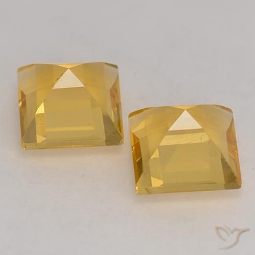 Pedras preciosas de Citrino ouro brilhante natural de 3.27 ct, Quadrado, VS