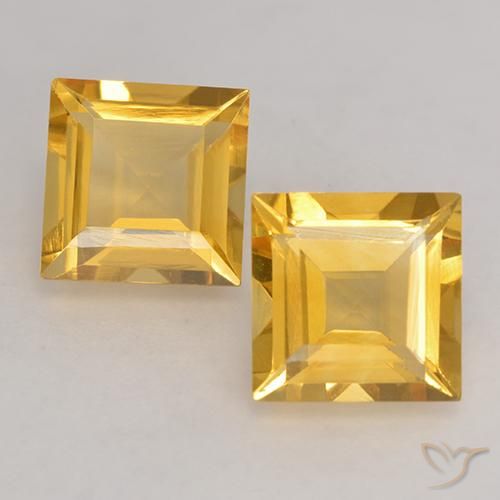 2.89ctw Natural ouro médio Citrino, Quadrado, VVS-VS