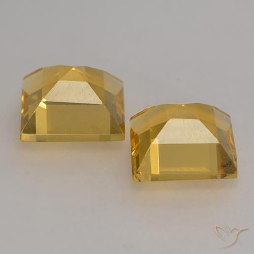 Pedras preciosas de Citrino Dourado natural de 2.89 ct, Quadrado, VS