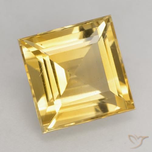 Citrino Dourado Natural 3.57ct, Quadrado, VS