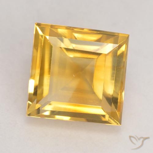 3.30ct Natural Dourado Citrino, Quadrado, VVS-VS