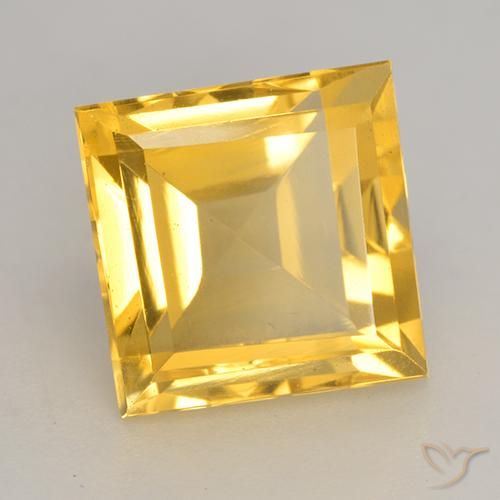 Citrino Dourado Natural 3.44ct, Quadrado, VVS-VS