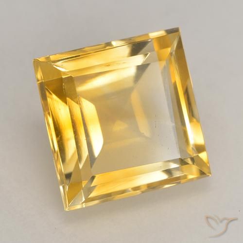 Citrino Dourado Natural 3.43ct, Quadrado, VS