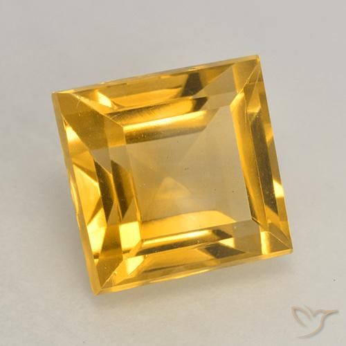 Citrino Dourado Natural 3.11ct, Quadrado, VVS-VS