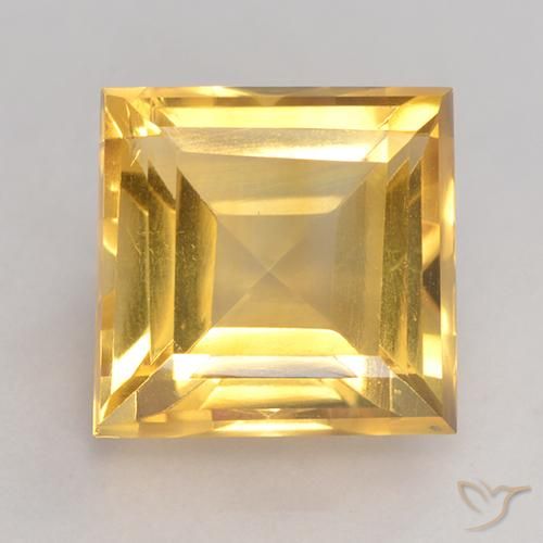 3.59ct Natural ouro médio Citrino, Quadrado, VS