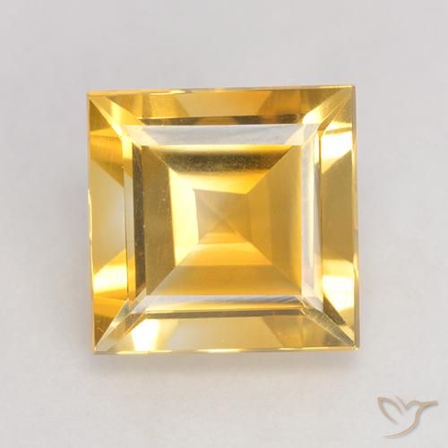 3.31ct Natural ouro médio Citrino, Quadrado, VS