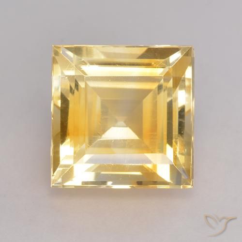 4.13ct Natural Laranja Dourada Citrino, Quadrado, VS