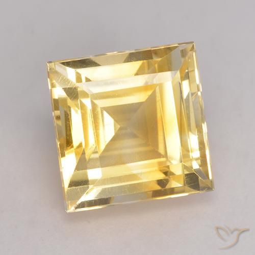 Citrino Laranja Dourada Natural 4.13ct, Quadrado, VS