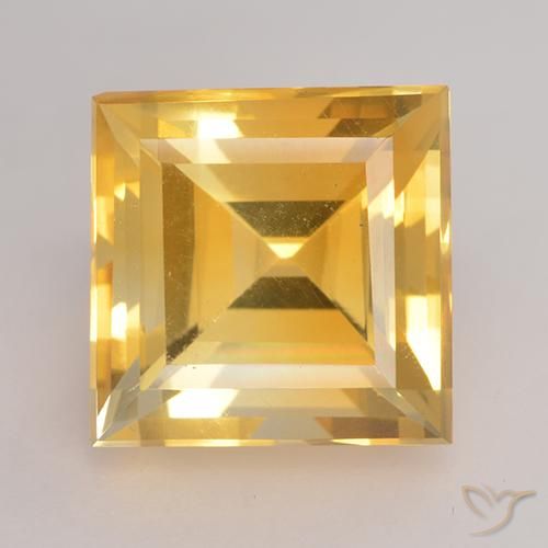 3.45ct Natural ouro médio Citrino, Quadrado, VVS-VS