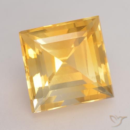 Citrino ouro médio Natural 3.45ct, Quadrado, VVS-VS