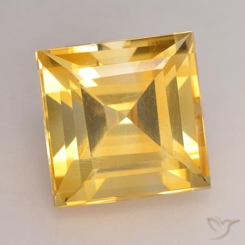 3.49ct Natural ouro médio Citrino, Quadrado, VS