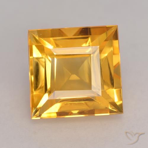2.91ct Natural Dourado médio Citrino, Quadrado, VVS-VS