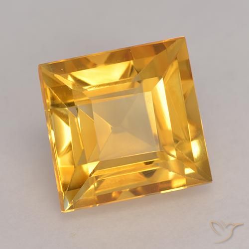 Citrino Dourado médio Natural 2.91ct, Quadrado, VVS-VS